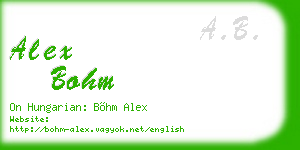 alex bohm business card